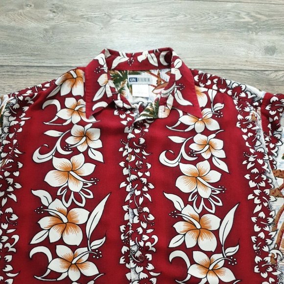 Untied Mens Large Short Sleeve Hawaiian Shirt Casual Vacation Pool Beach Party - Picture 6 of 9
